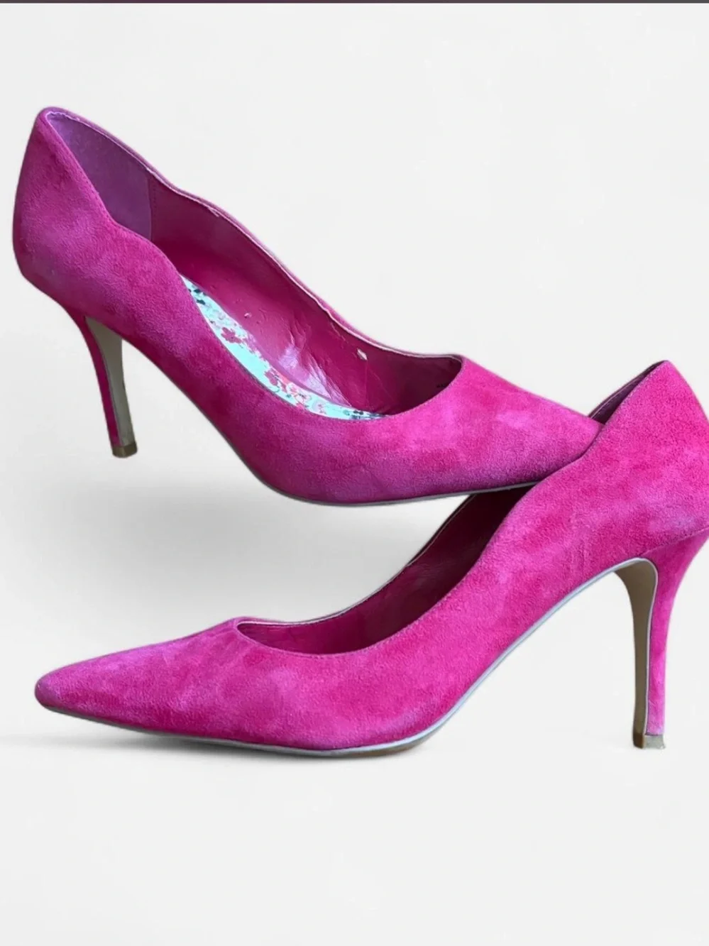 Hot Pink Suede Heels <3